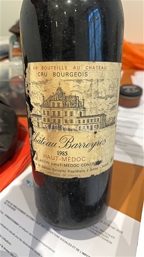 Bordoja Haut-Médoc Château Barreyres 1985
