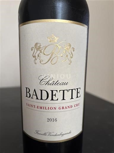 Bordeaux Saint-Émilion Grand Cru Grand Cru Château Badette 2016