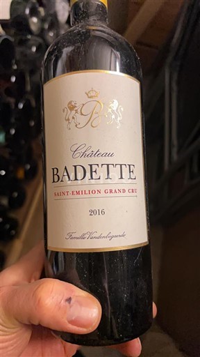 Bordeaux Saint-Émilion Grand Cru Grand Cru Château Badette 2016