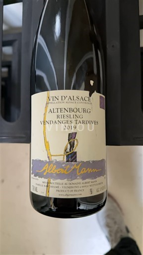 Elsass Albert Mann Riesling Altenbourg Vendanges Tardives 2019