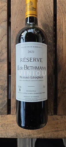 Bordeaux Pessac-Léognan De Bethmann Réserve II de Bethmann 2021