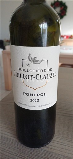 Bordeaux Pomerol Guillotière de Guillot-Clauzel 2020