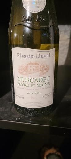 Vallée de la Loire Muscadet-sèvre-et-maine Plessis-Duval 2011