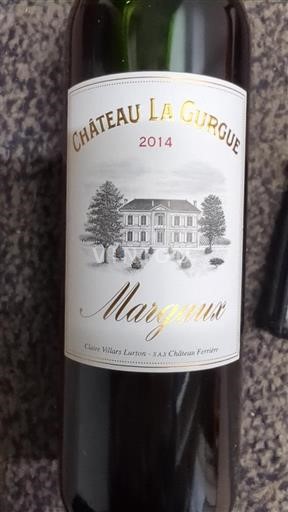 Bordeaux Margaux Château La Gurgue 2014