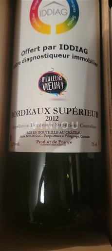 Bordeaux Bordeaux Supérieur Anne Bournac - Propriétaire à Villagrains, Gironde 2012