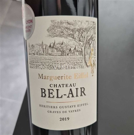 Bordeaux Graves-de-vayres Château Bel-Air Marguerite Eiffel 2019