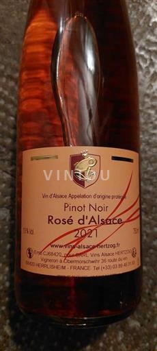Vin Rosé sec Rosé Domaine Hertzog 2023 France Alsace Pinot noir AOC