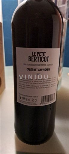Akvitanien och Charentes Atlantique Berticot Le Petit Berticot Cabernet Sauvignon 2022