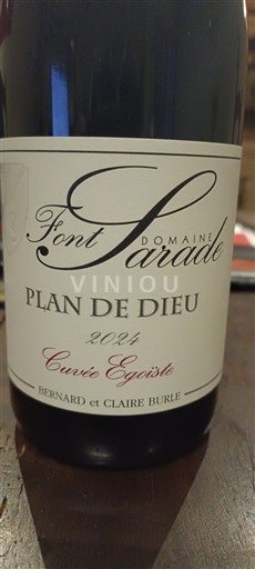 Rhônen laakso Määrittelemätön Domaine Font Sarade Égoïste 2024