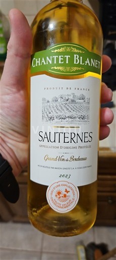 Burdeos Sauternes Chantet Blanet 2021