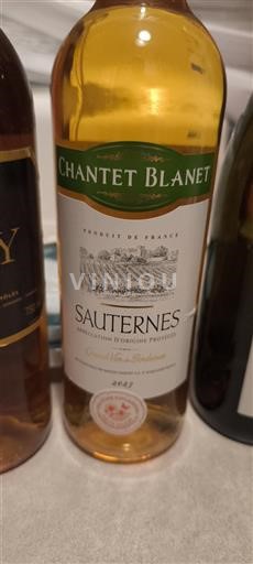 Bordeaux Sauternes Chantet Blanet 2021