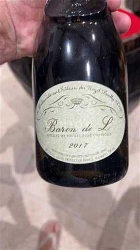 Loiren laakso Pouilly-fumé Château Nozet Baron de L 2017