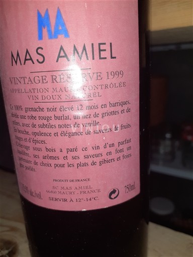 Roussillon Maury Mas Amiel Vintage Réserve 1999