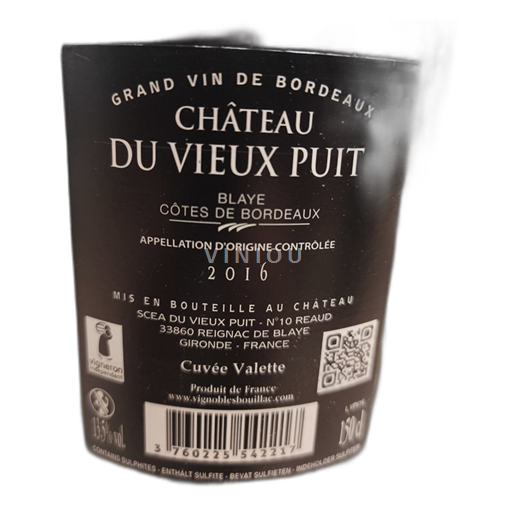 Bordeaux Blaye-Côtes-de-Bordeaux Château Vieux Puit 2016 2016