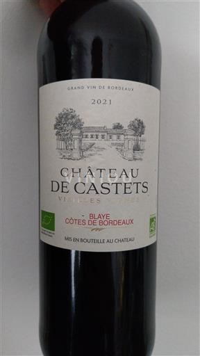 Burdeos Blaye-Côtes de Burdeos Château Castets Vieilles Vignes 2021