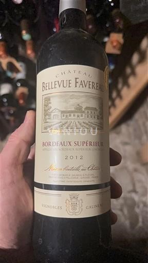 Bordeaux Bordeaux Supérieur Château Bellevue Favereau 2012