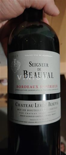 Bordeaux Bordeaux Supérieur Château Lerou Beauval Seigneur de Beauval 2015