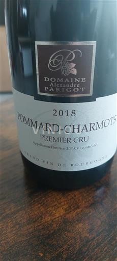 Bourgogne Pommard Premier Cru Domaine Alexandre Parigot Pommard-Charmots Premier Cru 2018