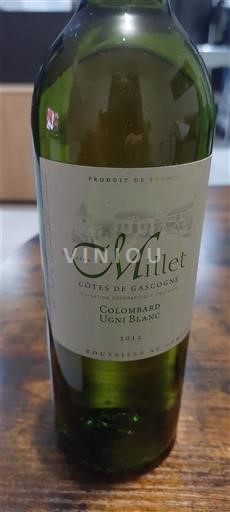 Südwestfrankreich Côtes de Gascogne Domaine Millet Colombard Ugni Blanc 2012
