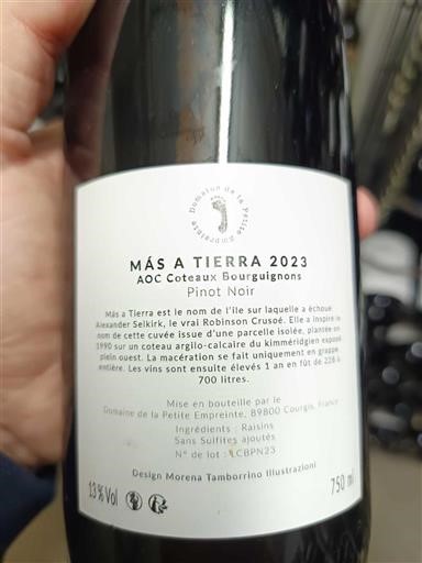 Bourgogne Bourgognebackar Domaine La petite empreinte Más a Tierra 2023
