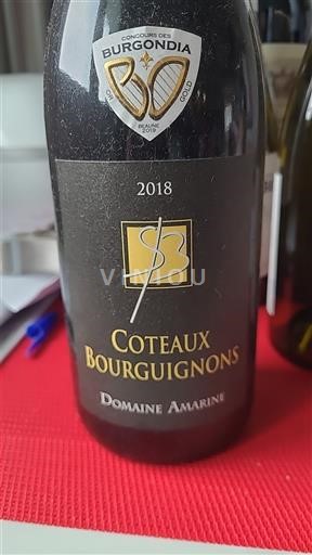 Burgundi Burgundin rinteet Domaine Amarine 2018