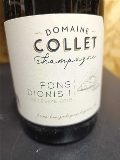 Mousserende vine Blanc brut Fons Dionisii Domaine Collet 2016 Frankrig Champagne AOC