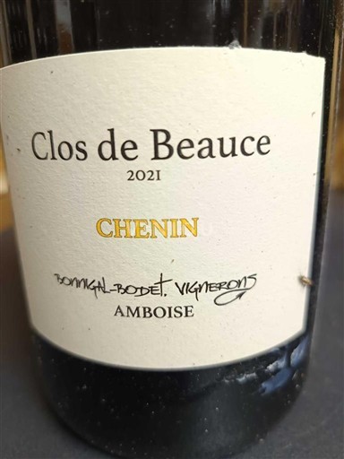 Vallée de la Loire Touraine-amboise Bonnigal Bodet Clos de Beauce 2021