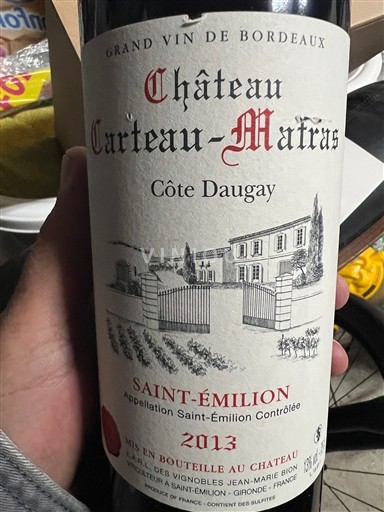 Bordeaux Saint-Émilion Grand Cru Château Carteau Matras Cote Duguay 2014