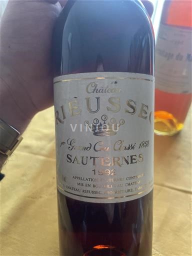 Bordeaux Sauternes Premier Cru Château Rieussec 1992