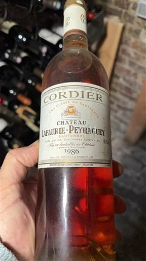 Bordeaux Sauternes Premier Cru Château Lafaurie-Peyraguey 1986