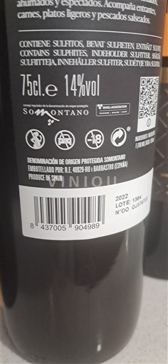 Aragon Somontano Somontano 700alt. 2022