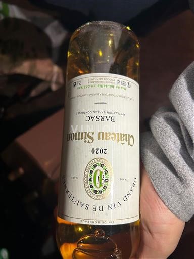 Bordeaux Barsac Grand Cru Château Simon 2020