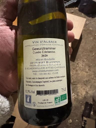 Alsace Gewurztraminer Domaine Edelweiss Edelweiss 2020