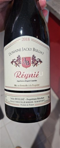 Beaujolais Régnié Domaine Jacky Bullliat 2018