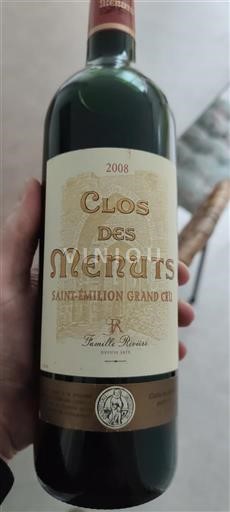 Burdeos Saint-Émilion Gran Cru Grand Cru Clos des Menuts 2008