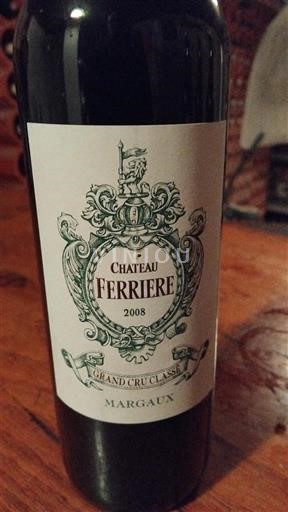 Bordeaux Margaux Grand Cru Château Ferrière 2008