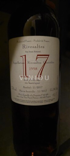 Roussillon Rivesaltes La Vinyala La Passerille 1998