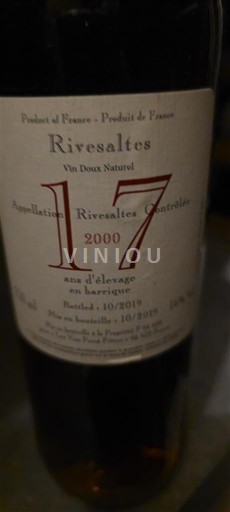 Roussillon Rivesaltes 17 ans d'élevage en barrique 2000