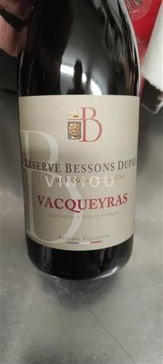 Thung lũng Rhône Vacqueyras Bessons Dupre Réserve Bessons Dupre Không niên vụ