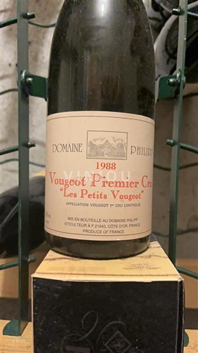 Burgund Vougeot Premier Cru Domaine Phillipon Les Petits Vougeot 1988