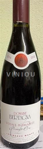 Bourgogne Vosne-romanée Premier Cru Domaine Bertagna Les Beaux Monts 2016