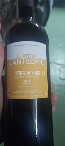Bordeaux Listrac-Médoc Château Cantegric Prestige 2018