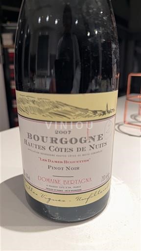 Bourgogne Hautes Côtes de nuits Domaine Bertagna Les Dames Huguettes 2007