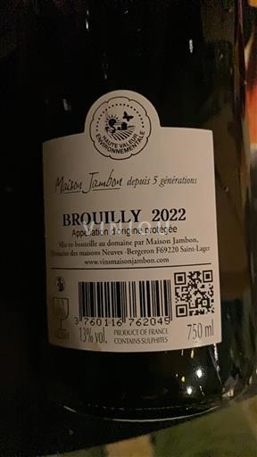 Beaujolais Brouilly Maison Jambon 2022