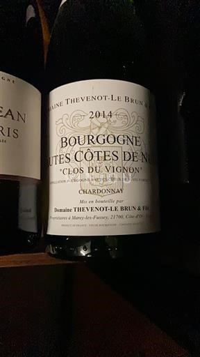 Borgogna Non specificato Domaine Thevenot-Le Brun & Fils Clos du Vignon 2014