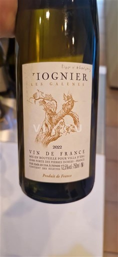 Rhônen laakso Määrittelemätön Tiognier Les Galeries 2022