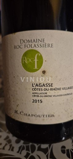 Rhônedalen Côtes-du-Rhône-Villages Domaine Roc Folassière L'Agasse 2015