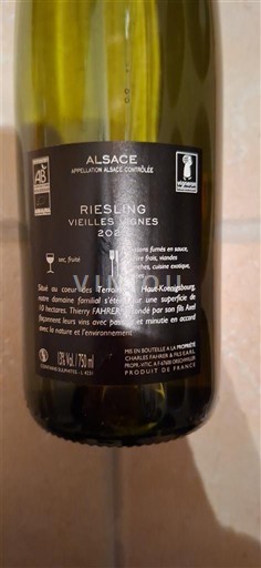 Alsacia Famille Fahrer Vieilles Vignes 2023