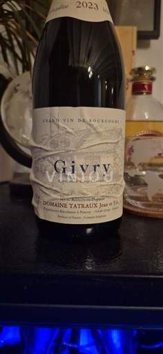 Borgonha Givry Domaine Tatraux Jean et Fils 2023