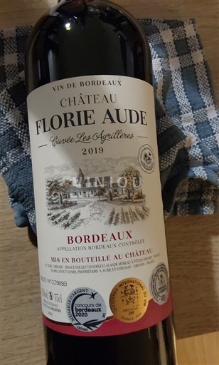 Bordeaux Château Florie Aude Les Aguillères 2019